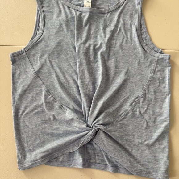 NWOT Blue/Grey Tank Top with Tie Detail in Front, Women's M - Picture 1 of 6